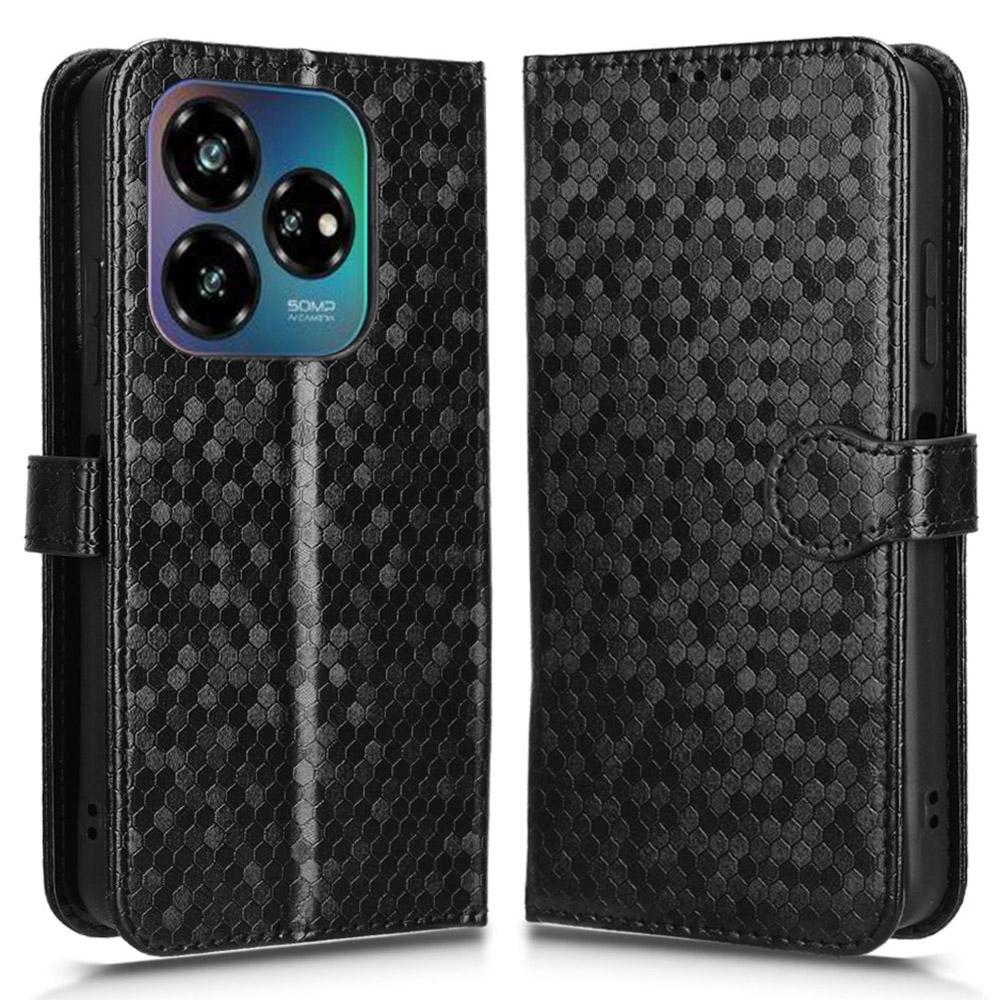 For ZTE Nubia V60 Design Wallet Case Dot Pattern Imprint PU Leather Phone Cover