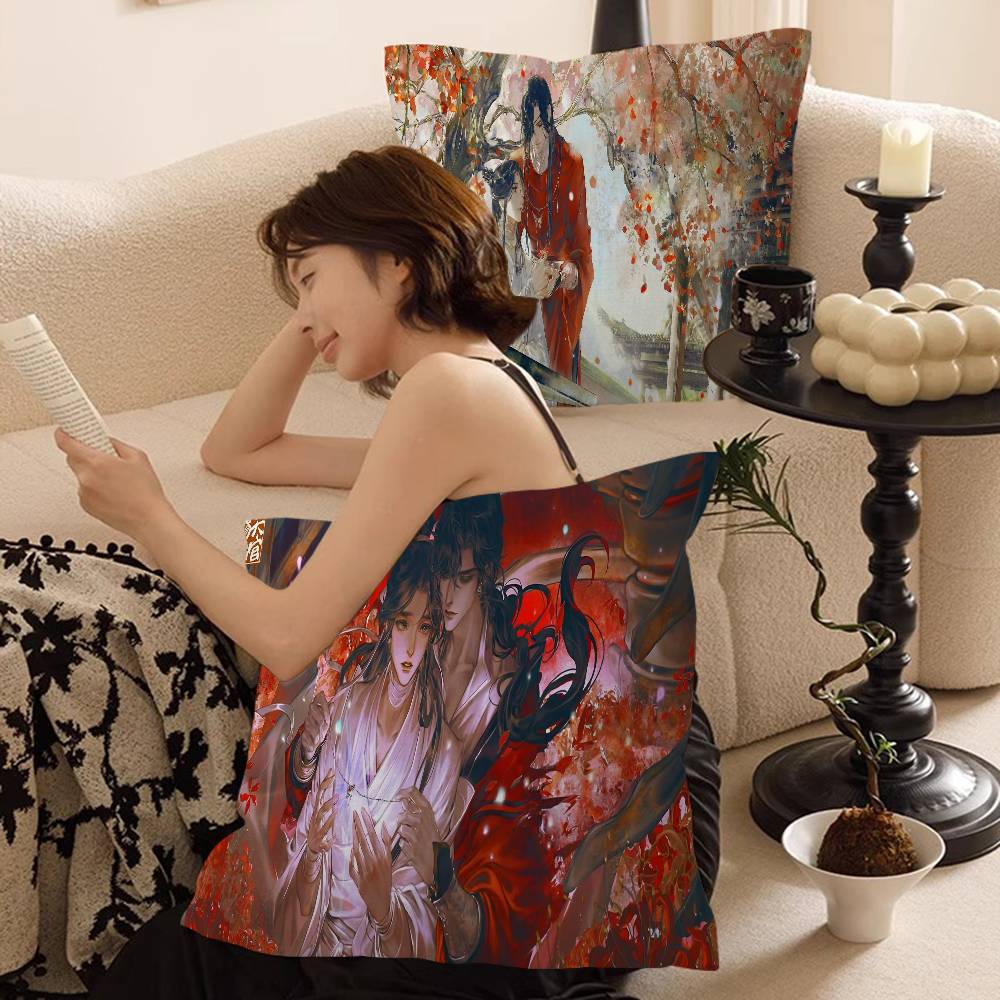 Anime Heaven Official's Blessing Stitch Lucky Dragon Pillow Cover Sofa Cushion Cover Home Room Decoration Children Gift