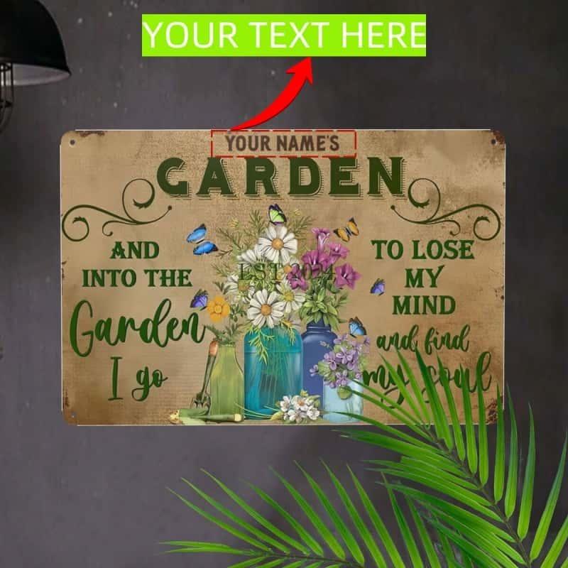 Pc Personalized Custom Floral Butterfly Alu Signxin (xcm) Garden Mom Grandma Outdoor Gift (For Decoration Only)
