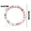 Women Pink Zebra Bracelet with Stainless Steel Puzzle Pendant Charm Natural Stone Jewelry for Mothers Day Birthday Holiday Gift
