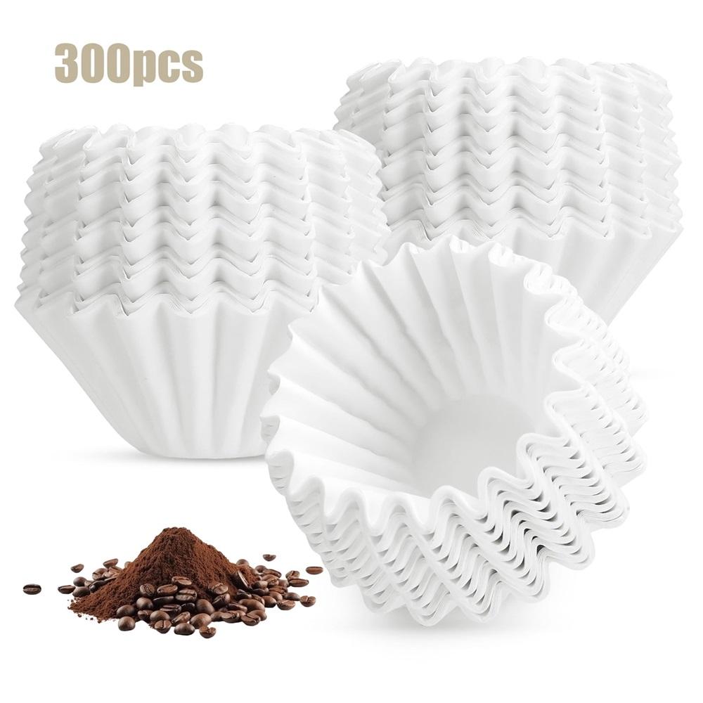 1-2 cups of basket coffee filters, 300 disposable small coffee filters, compatible with Kalita Wave 155 series drip coffee machines.