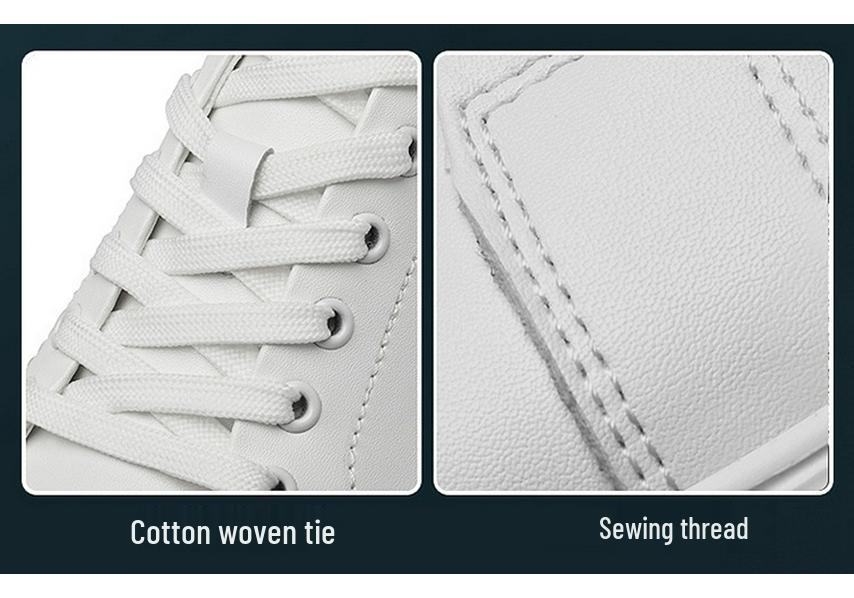 Men's Autumn Casual White Sneakers - British Style Soft Sole, Large Size Trendy Sports Board Shoes.