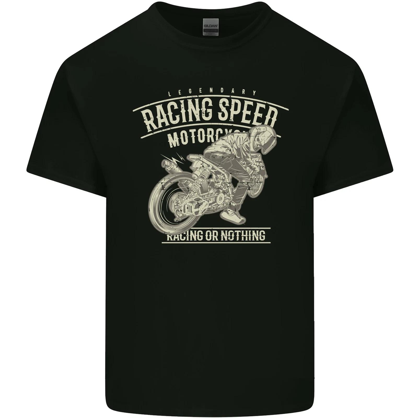Motorcycle Racing Biker Skull Motorbike Kids T-Shirt Childrens S