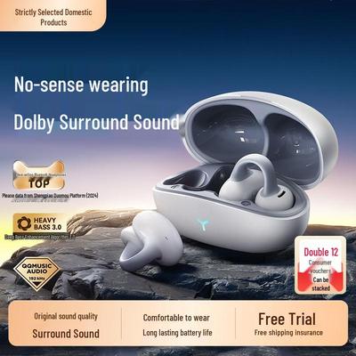 High-Quality Wireless Bone Conduction Ear Clip Headphones with Dynamic Sound and Ultra-Long Battery Life