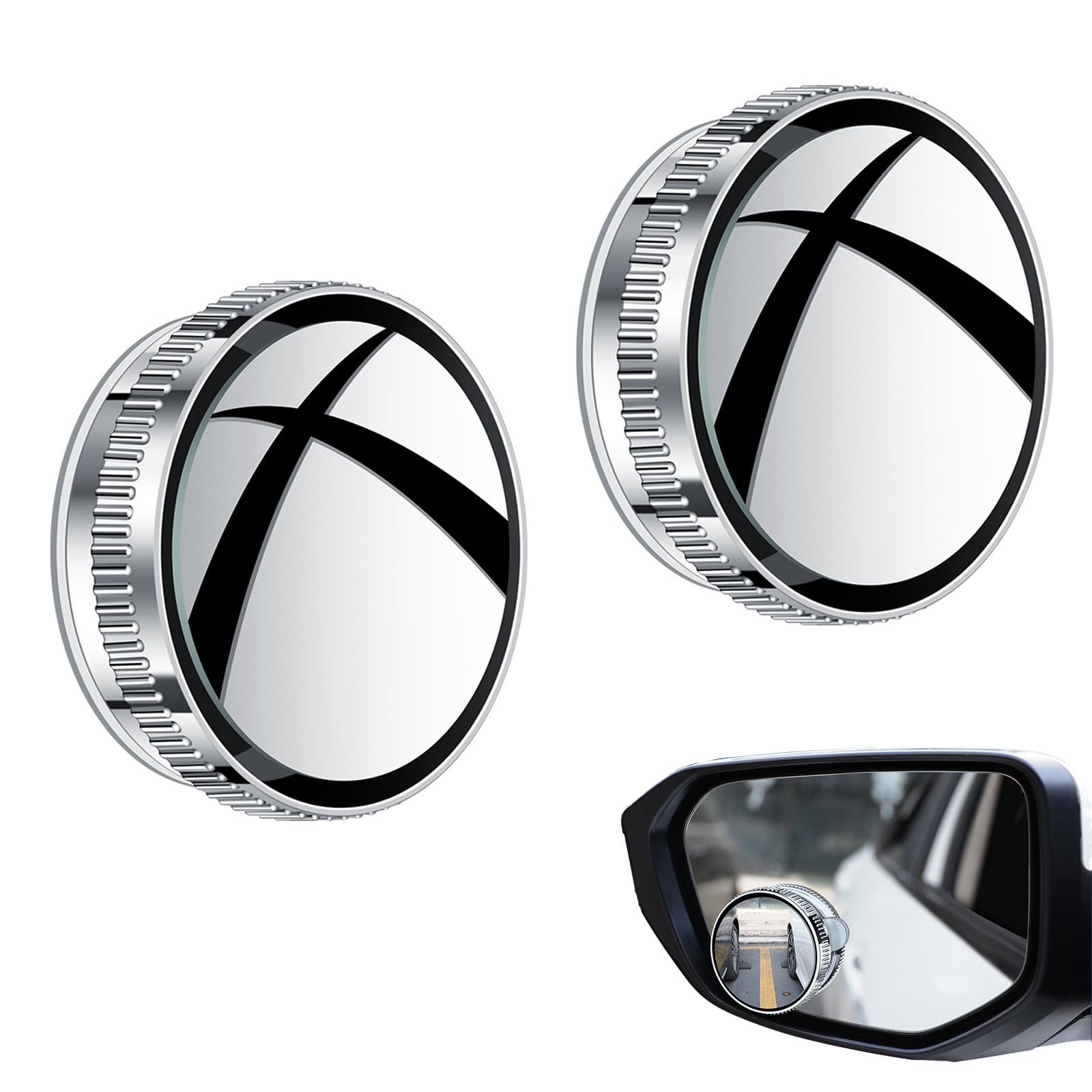 

Refoiner Auxiliary Mirror, Car Round Side Mirror, Blind Spot Door 6*6*1.8cm