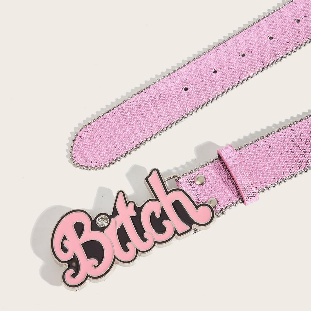 Dopamine Millennial Babes Street Letter Pink Belt Subculture Belt