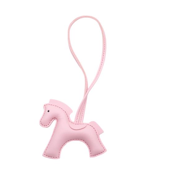 Car Ornament Faux Leather Horse Charm Small Dainty Keychain Car Interiors Purse Backpack Accessories