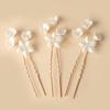 3/5pcs U Shaped Hair Sticks Hair Forks Set Ceramic Flowers Hair Accessory Party Hair Pins for Bride Bridesmaids Flower Girls