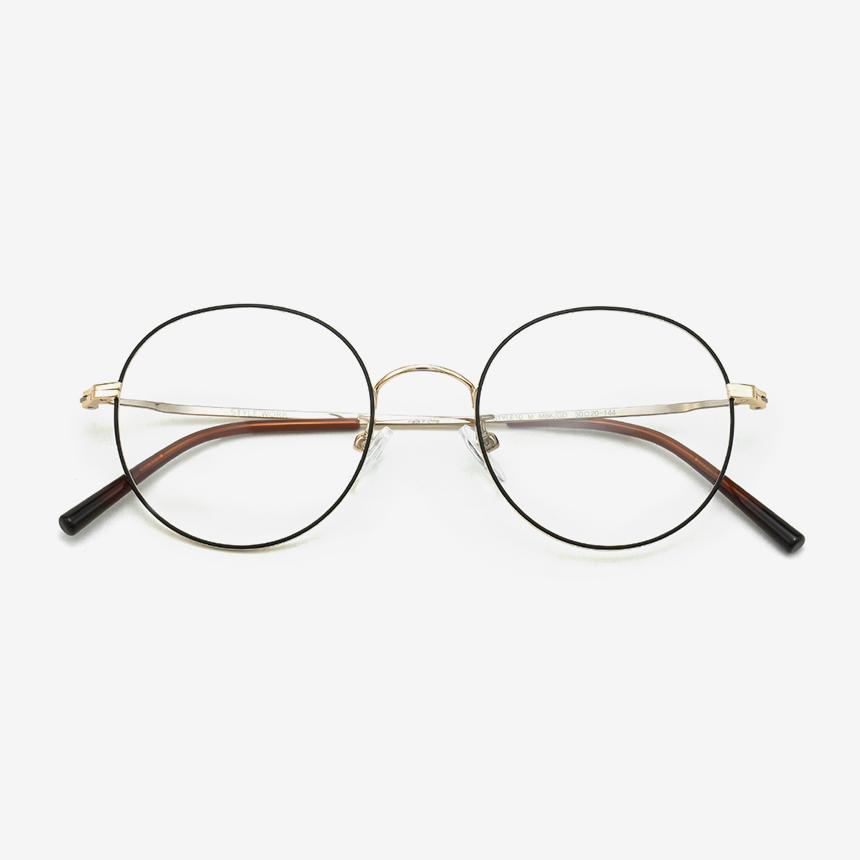 Seutailwokeu Matte Black & Gold Metal Style10 M Mbk/Gd 50Mm Stylework Eyeglass Frames