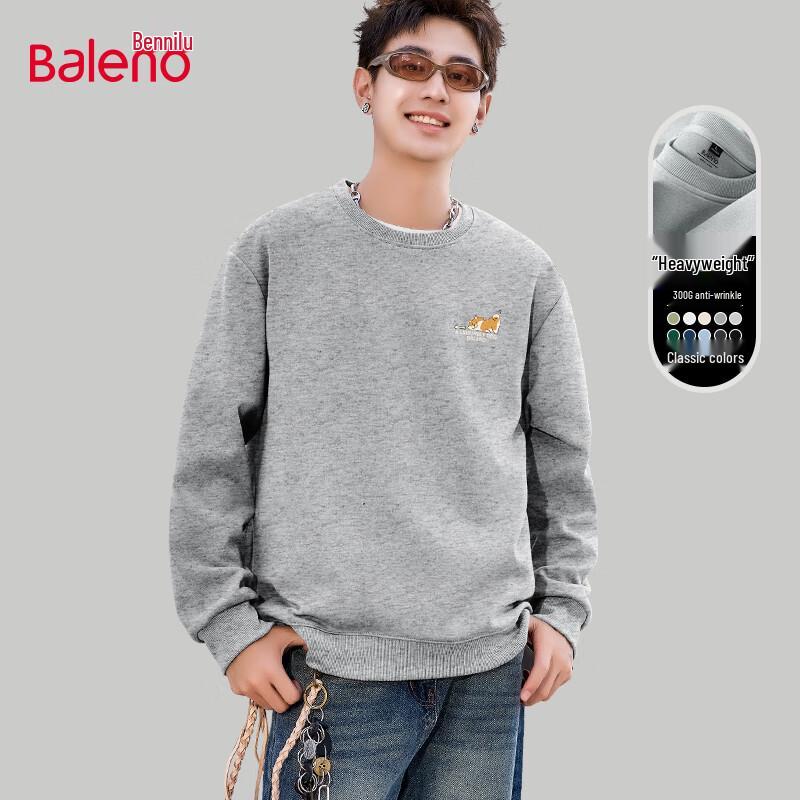 Baleno Men's & Couple's Relaxed Fit JPB Shiba Inu Print Knit Sweatshirt