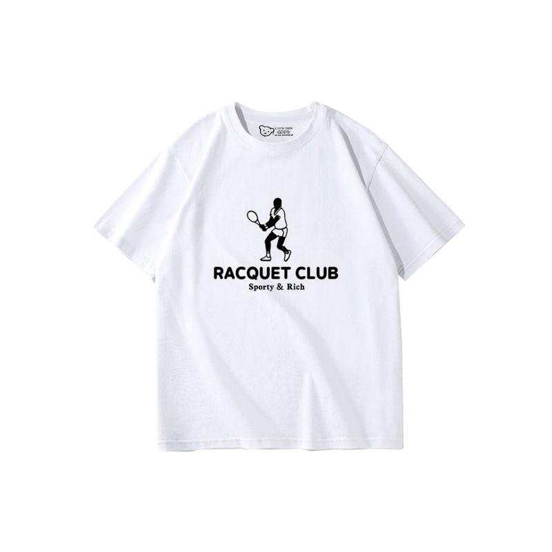 Pure Cotton Short-Sleeved T-shirt Women's Wide Loose Shoulder Sports Style American Retro Plus Size Half Sleeve Bottoming Shirt