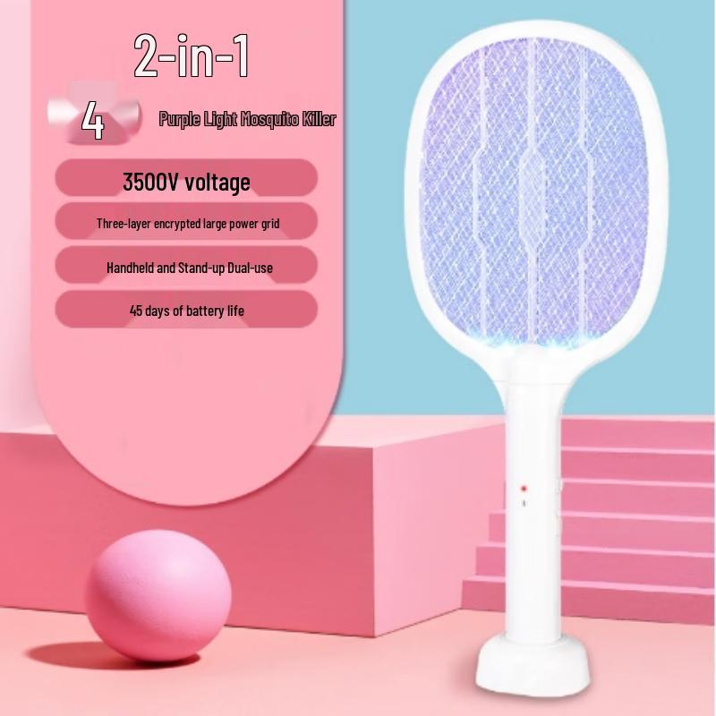 2-in-1 Electric Mosquito Swatter with Wall Mount