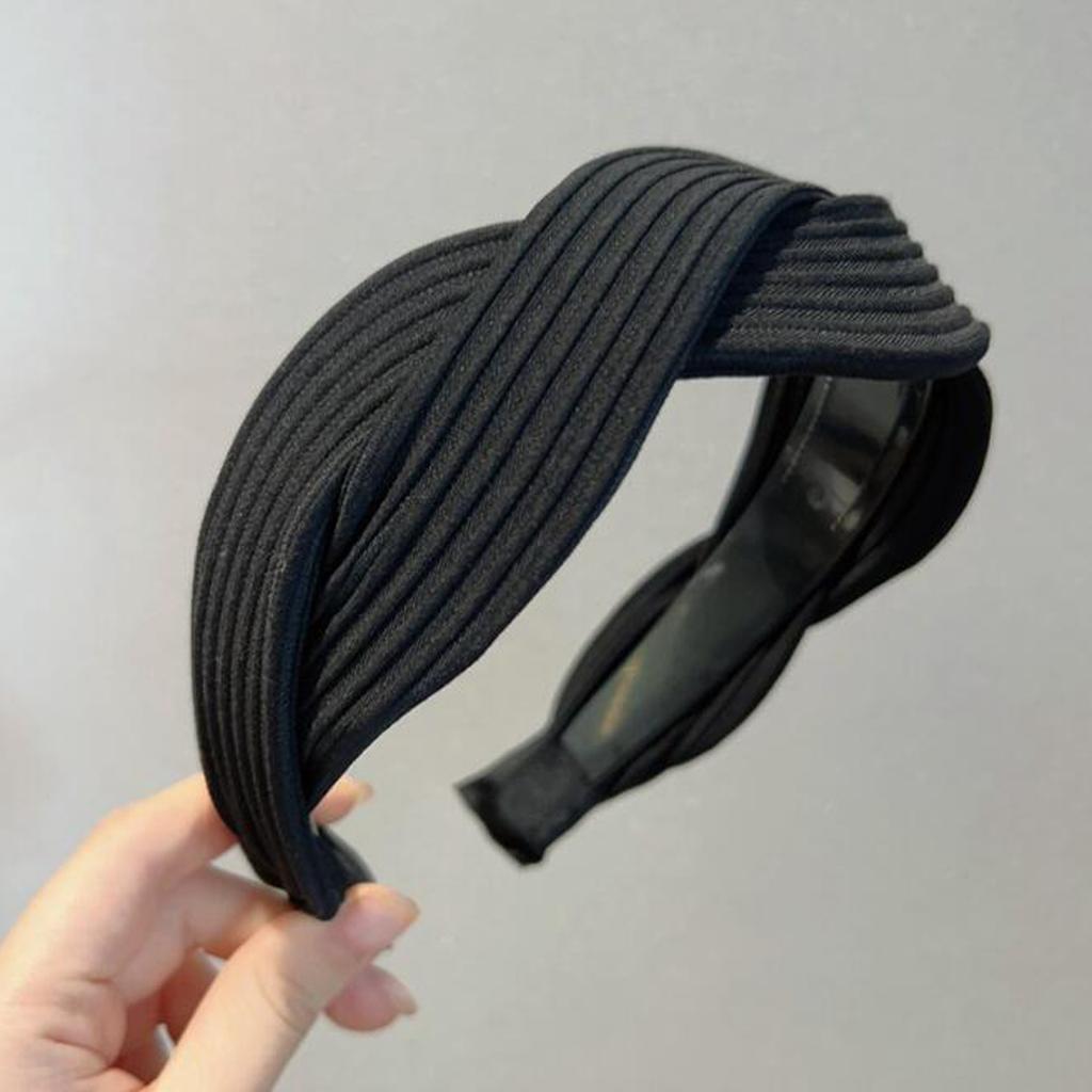 PROLY New Fashion Hair Accessories For Women Wide Side Braided Headband Casual Solid Color Turban Autumn Hairband