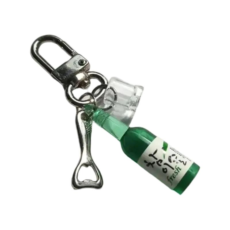 

Unique Culture Inspired Beer Soju Bottle Keychain Charm Purse Decoration For Decorative Use And Fun Personalization 1