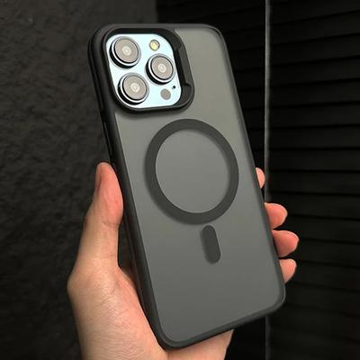 Husă de lux, mată, translucidă, armură pentru iPhone 16 15 14 13 12 11 Pro Max Plus Magsafe, husă rezistentă la șocuri cu încărcare fără fir magnetică