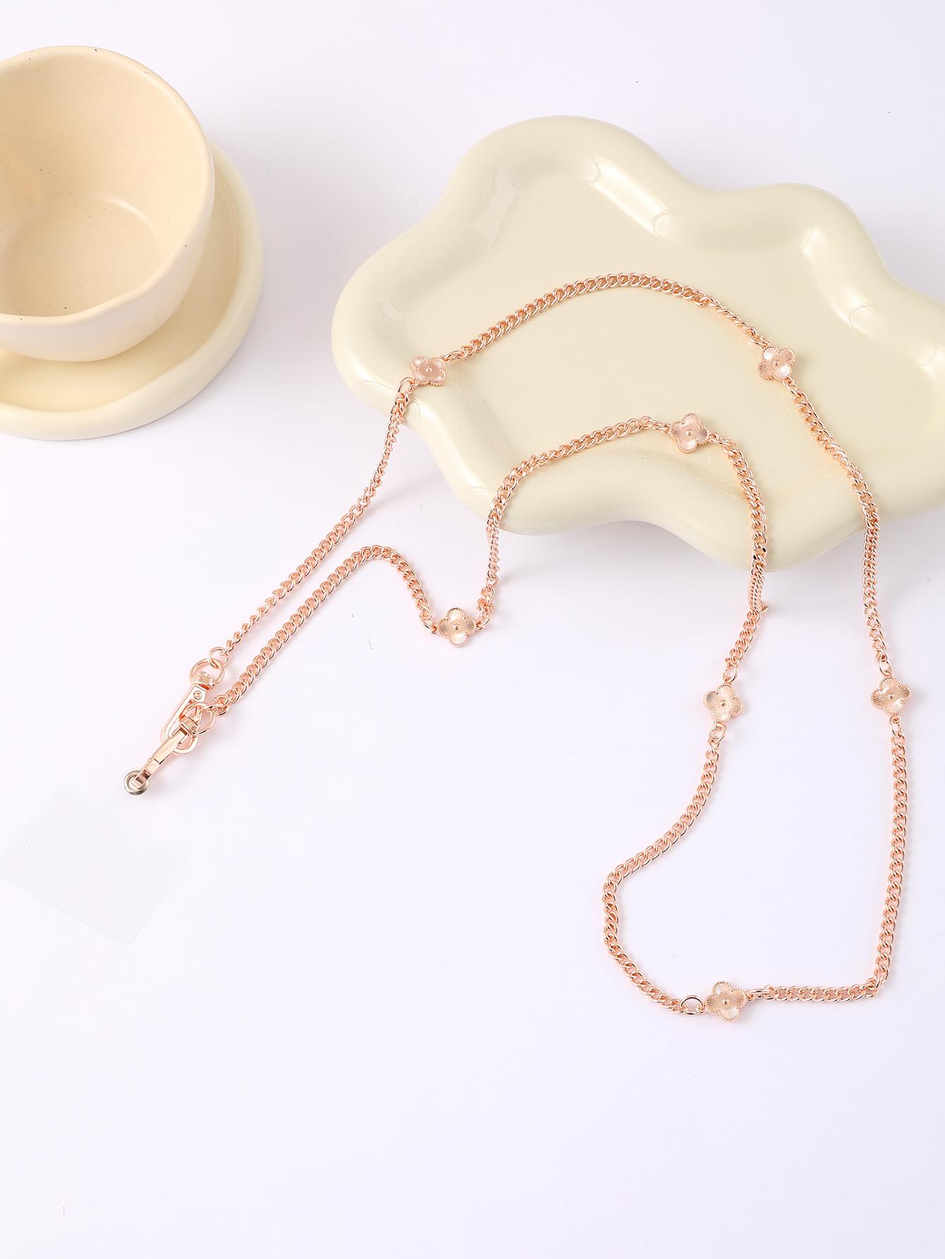 

Minimalist Ins Colored Crystal Clover Mobile Pendant Metal Crossarm Chain Detachable Long Bag Hanger With Transparent Card Other