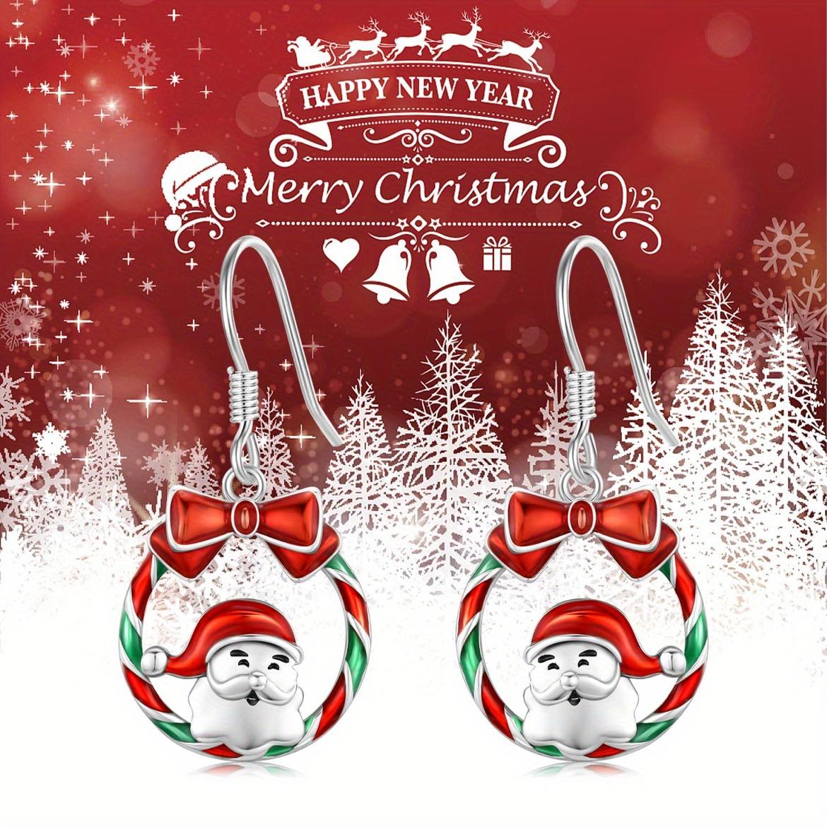

Style Christmas Snowman Bow Circle Drop, Hook Earrings Jewelry Gift 1 Pair