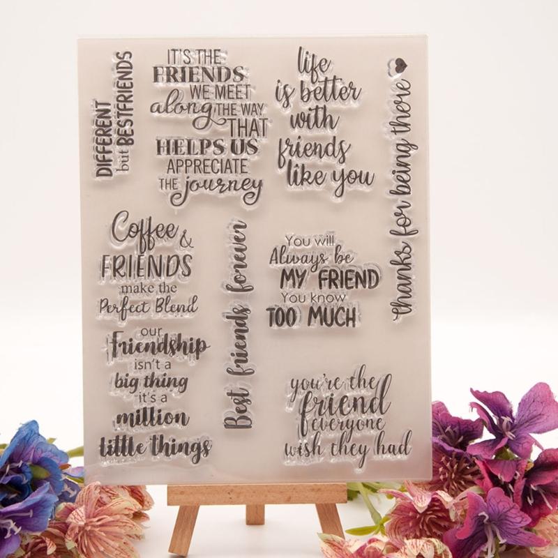 Greeting Words Clear Silicone Stamp Blessing Words Silicone Stamp for Card Making Scrapbooking Photo Album Journal