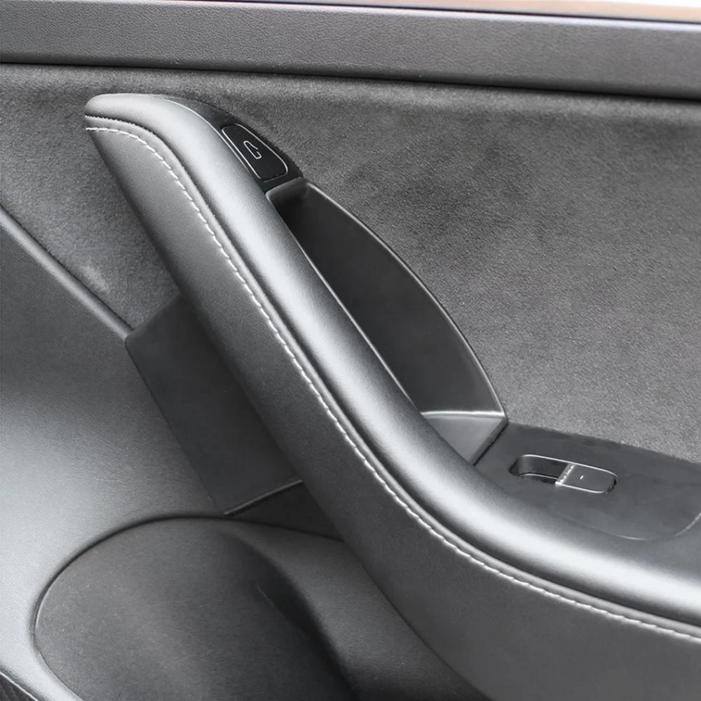 For Tesla Model 3 2017-2024 for Tesla Model Y 2020-2024 ABS Door Handle Storage Box Car Handle Stowing Tray Organize Accessories