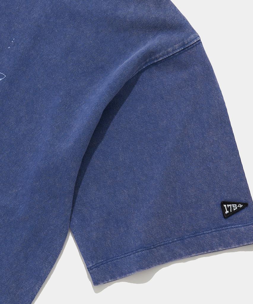 COLUMBIA UNIVERSITY Cu Burn Salt Washed Women Over-Fit S/S T-Shirts_Blue