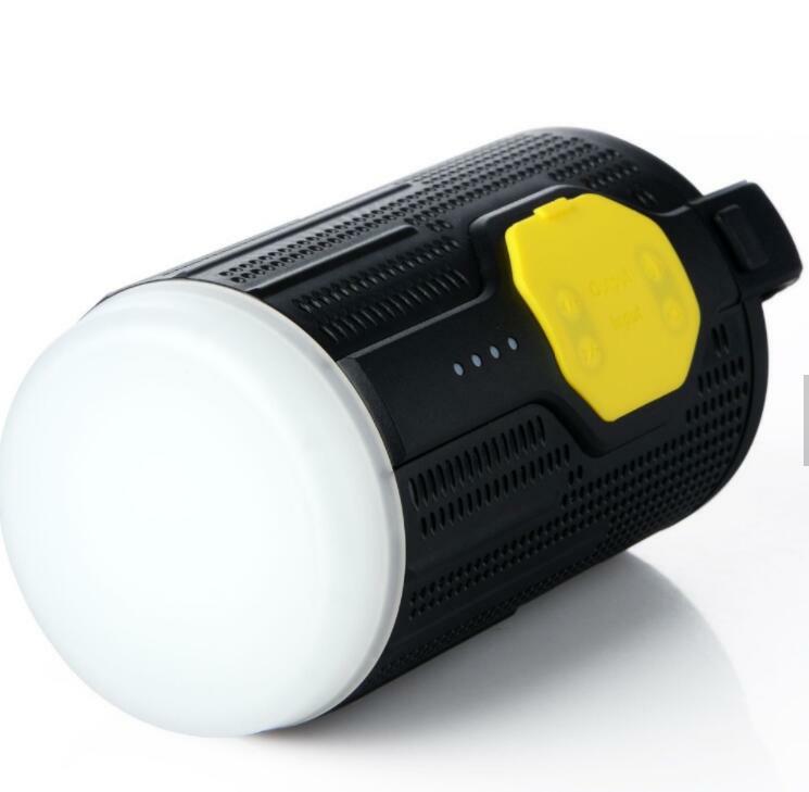 Camping Lantern Outdoor Lighting 10400 mAh Power Bank Bluetooth Speaker Yellow