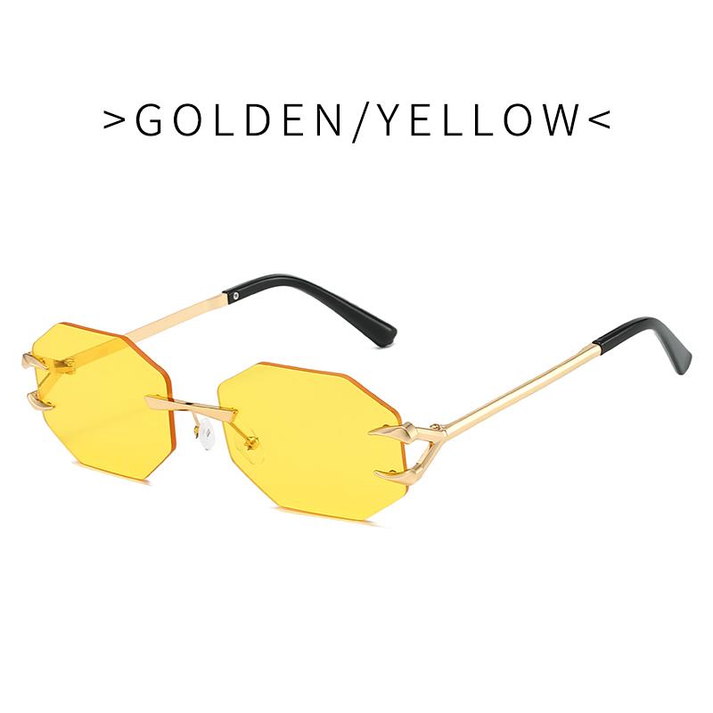 Modne kwadratowe okulary przeciwsłoneczne bez oprawek UV400 Retro Gradientowe bezramkowe okulary przeciwsłoneczne Wysokiej jakości mała oprawka Popularne metalowe okulary