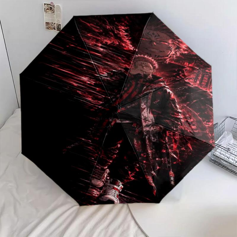 1PC Jujutsu Kaisen Automatic Umbrella - Suitable Travel Outdoor Portable Umbrella Birthday Gift Daily Essentials