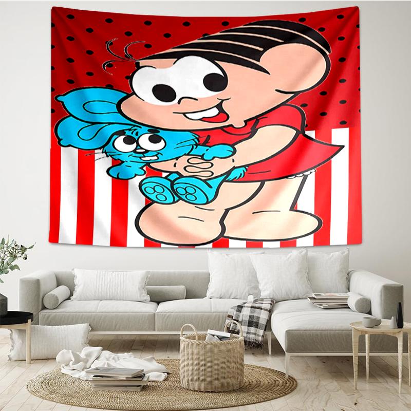 Turma-da-Mônica Print Tapestry, Backdrop, Easy Setup, Ideal for Bedroom, Office & Living Room, with Aesthetic Wall Hanging Decor.