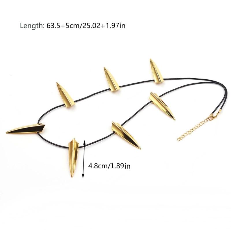 Chic Necklace for Black-Panther Cosplay Pendant Necklace Halloween Party Long Tooth Pendant Necklace Men Jewelry Gift