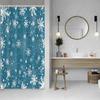 Snowflakes Shower Curtain For Bathroom Merry Christmas Decor Shower Curtain Set With Hooks Red White Snow Flowers Mas Waterproof