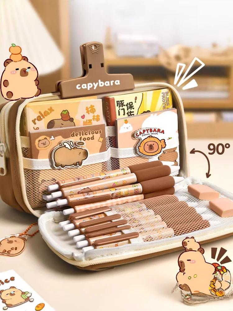 Trousse à Crayons en Tissu Mignonne Kawaii Grande Capacité Fermeture Éclair Animale Sac pour Enfants Garçons Trousse à Stylo Fille Étui Scolaire Fournitures