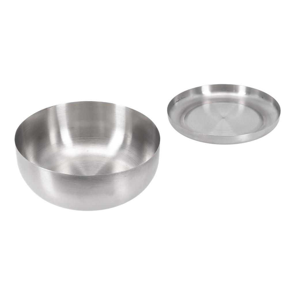 Korean Stainless Steel Rice Bowl With Covers Metal Rice Cereal Serving Bowl Anti-Scalding Child Small Bowl 8.5cm/10.5cm