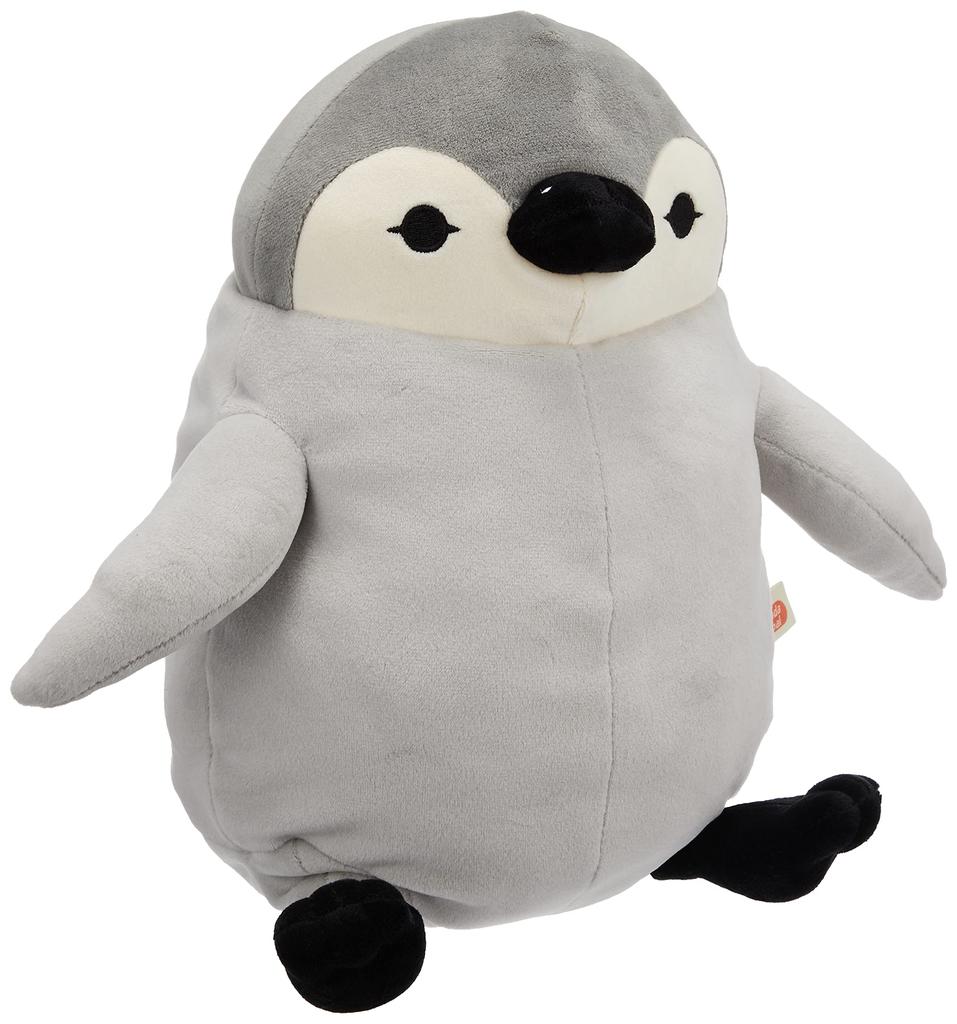 Shinada Global Mochi Series Child Gray L 22x22x30cm Stuffed Toy Penguin Animal Mochi-pen MOPE-0350G