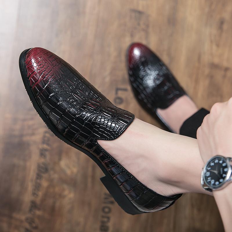 Crocodile Leather Plus Size 38~47 Casual Oxfords Designer Mens Dress Office Business Formal Wedding Loafers Shoes for Men Flats