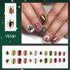 24 Pcs Full Cover Stick on Nails Christmas Press On Nails Artificial Nails Short False Nails with Christmas Tree Designs