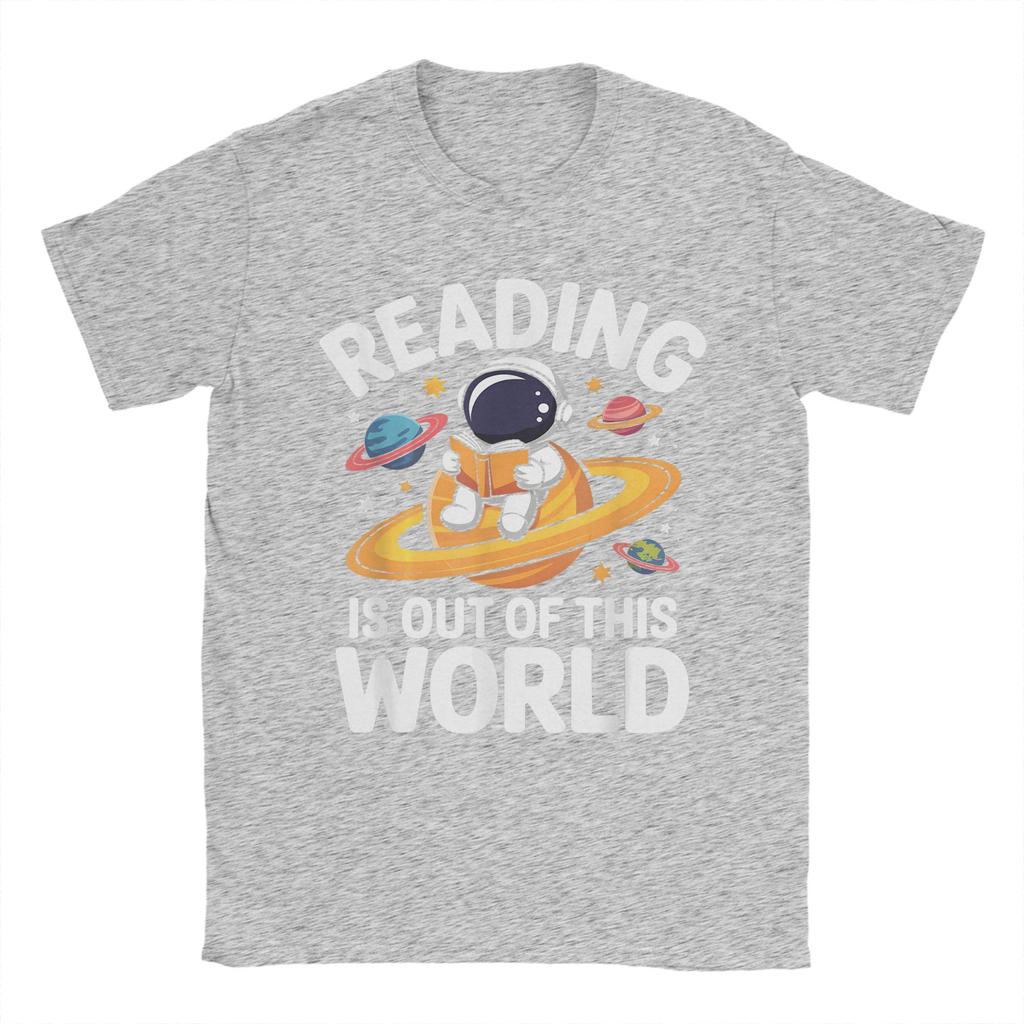 Unisexs TShirt Reading is Out of This World Space Funny Books Lover Funny Tee Shirt Short Sleeve  T Shirt Crew Neck Clothing