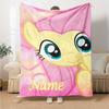 Little Pony (18) Customize Text Blanket Throw Customizable Blanket Soft Warm Cozy Versatile for Sofa Seaside Bedding Office for All Occasions