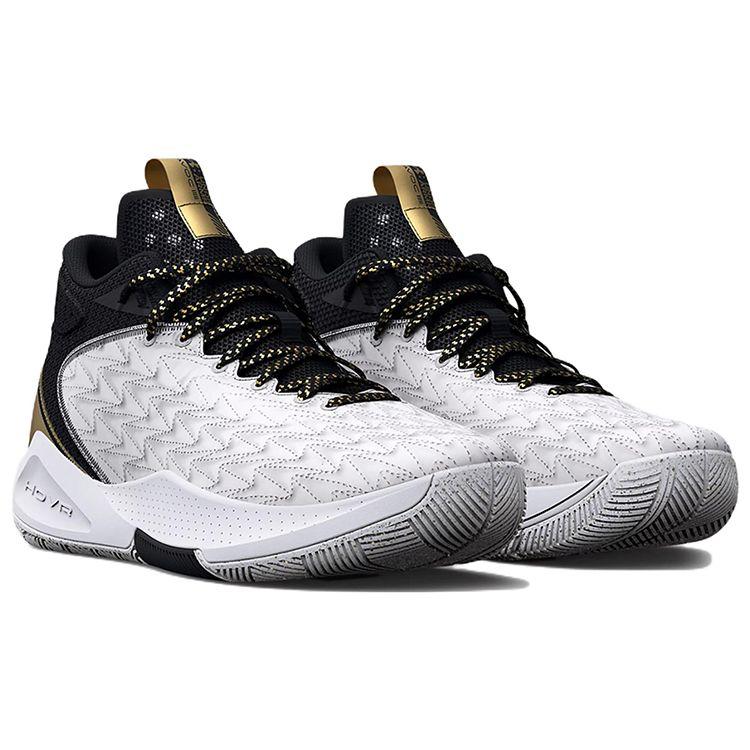 Under Armour Havoc 5 Clon Punta Redonda Cordones Absorción de Impactos Antideslizantes Resistentes al Desgaste Zapatillas de Baloncesto de Caña Baja Unisex Zapatilla Blanco Negro 3025605-100