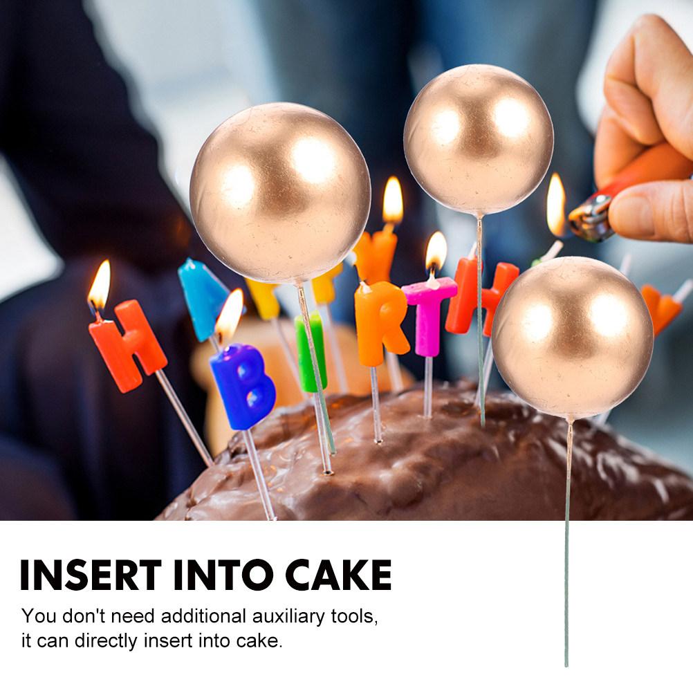 42Pcs Balls Cake Inserts Foams Dessert Toppers Reusable Picks Decoration for Birthday Wedding Anniversary Party