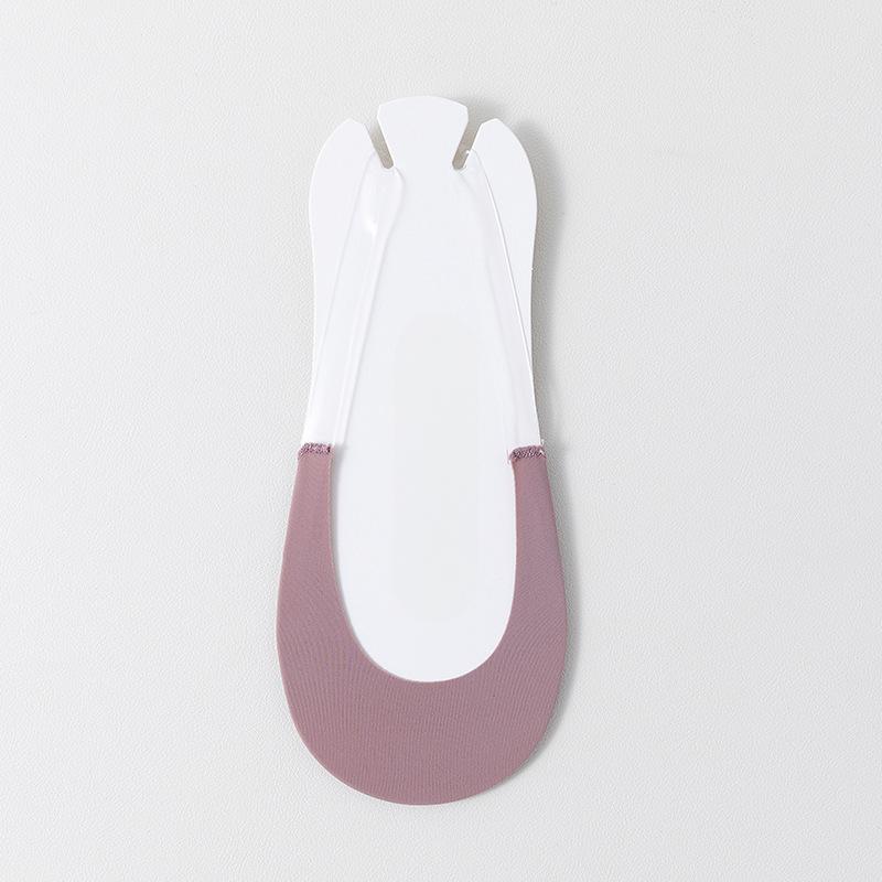 Female Summer Thin Shallow Mouth Non Slip with Half Palm Invisible Suspender Boat Socks