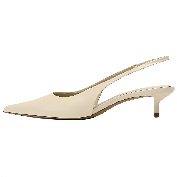 ZARA Slingback Kitten Heels Beige Womens 12240510002 39