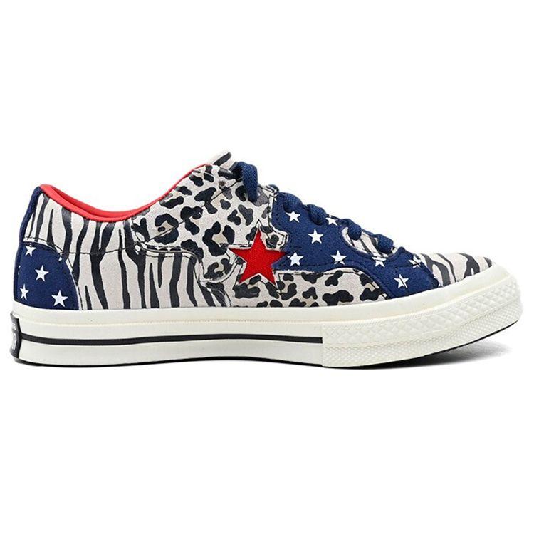 Converse One Star Series Suede Casual Low Top Sneakers Unisex Sneakers Leopard-Print 168692C