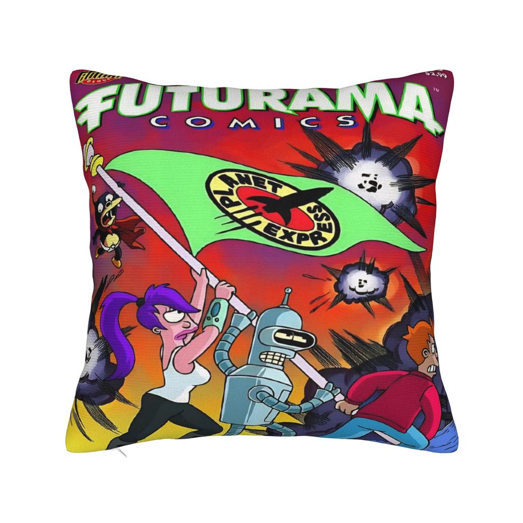 Futuramas Cartoon Comic Pillowcases Merch Soft Cushion Cover Gift  Pillow Case Cover Living Room Multiple Sizes