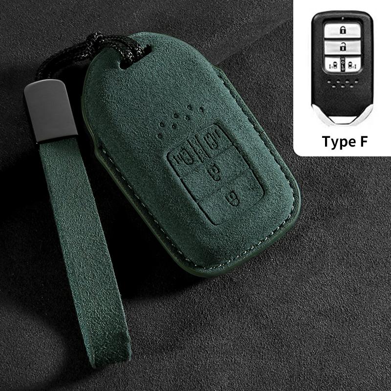 Interior Mouldings Car Remote Key Case Cover For Honda HRV XRV URV Vezel City Civic Jazz BRV BR-V Accord  4 Buttons Suede Keycha