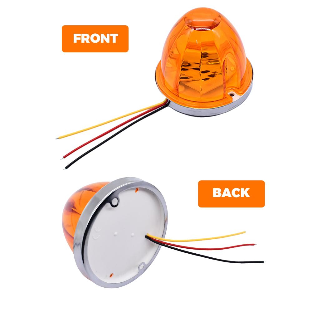 2PCS Watermelon Lights LED Side Marker Indicator Turn Signal Brake Lamp Semi Truck Trailer Under Glow Wheel Lights For Truck