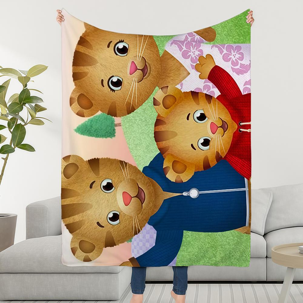 Decke Überwurf Tiger D-Daniel Super Kuschelig Plüsch Wohnzimmer Nachbarschaft Sofa Couch Kindlich Geburtstag Cartoon Geschenke