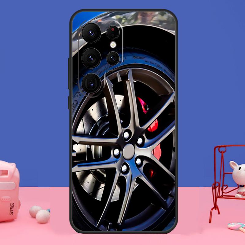 Wheel Racing Car Case For Samsung Galaxy S24 S23 S22 Ultra S20 S21 FE Note 20 S8 S9 S10 Note 10 Plus Cover