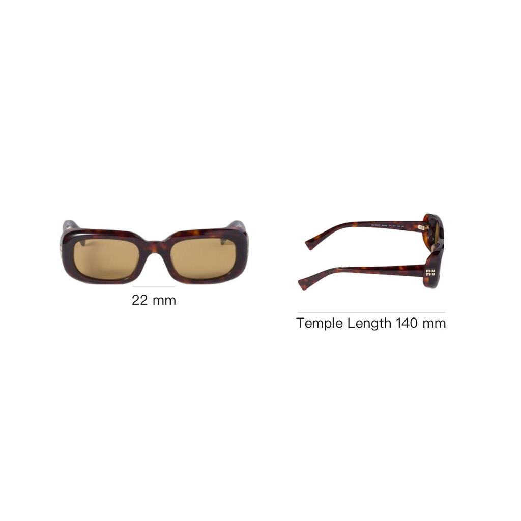 Miu Miu Surround Design Acetate Rectangular Sunglasses Unisex sunglasses Rust Tortoiseshell SMUB13_E27L_FE10Y_C_052