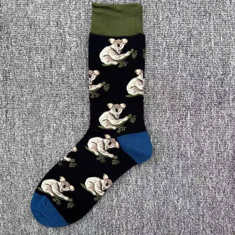 Happy Socks Men's Colorful Cartoon Astronaut Planet Floral Mid-Calf Socks, Large Size - Trendy Swedish Brand.