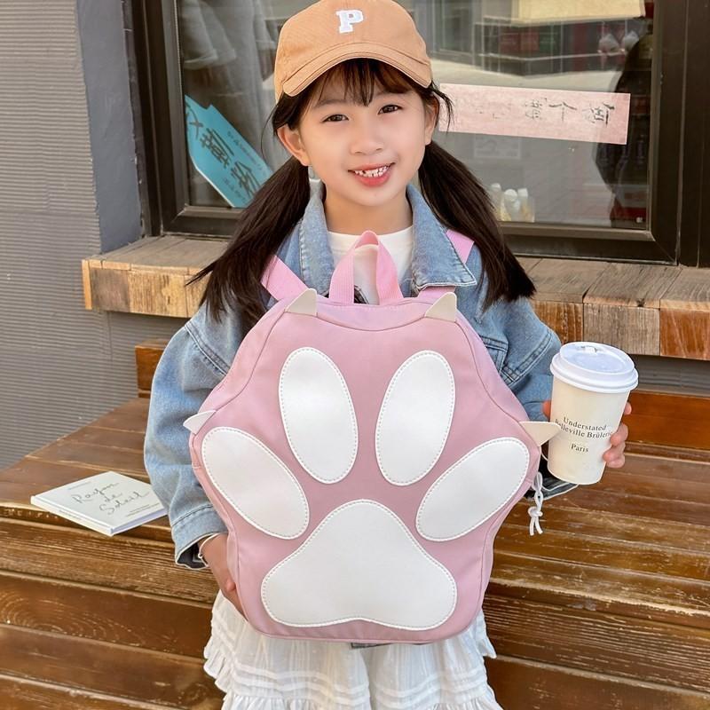 Adorable Cat Paw Design Cartoon Student Backpack For Kids In Sweet Colors And Styles